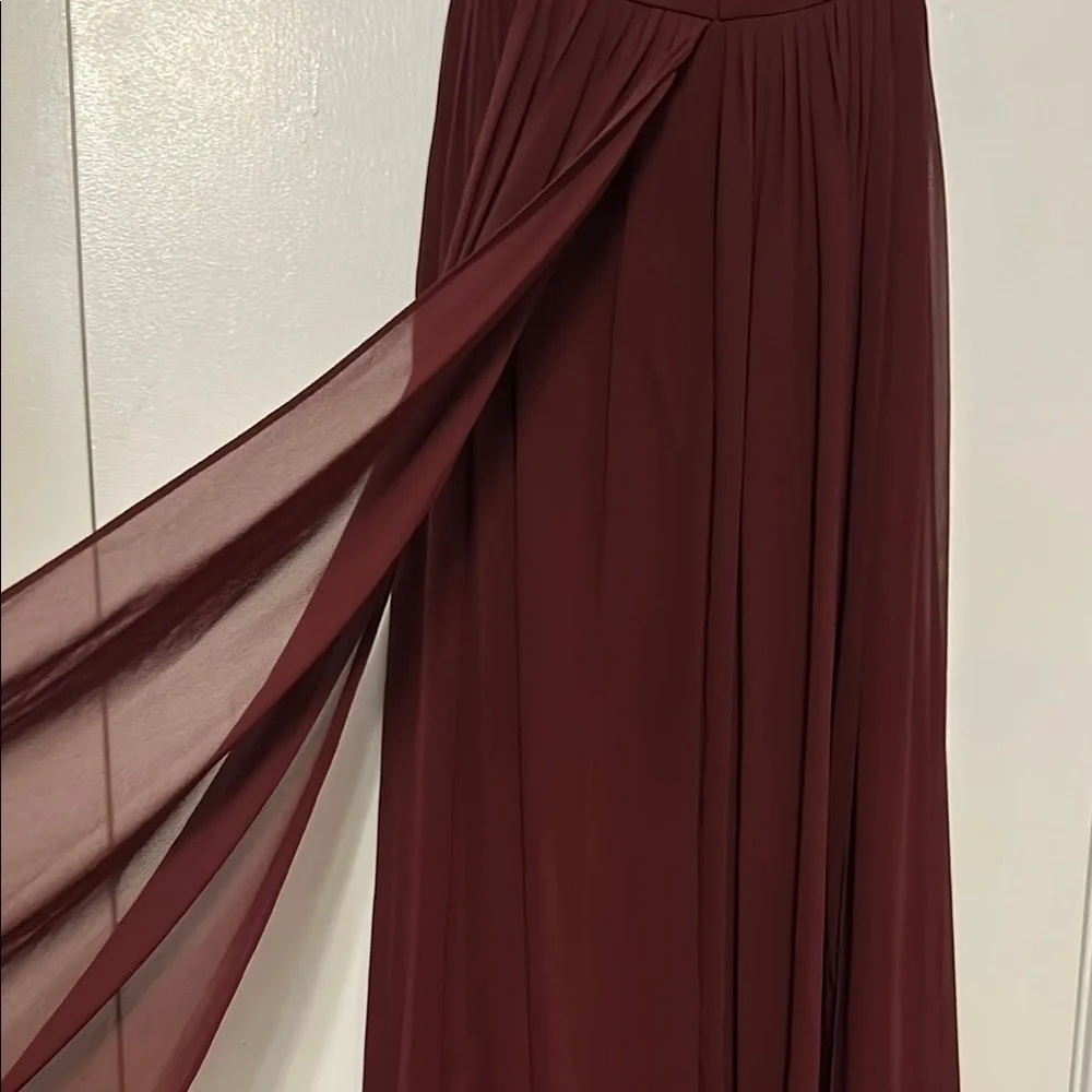 Elegant Strapless Burgundy Dress - Picture 8 of 10